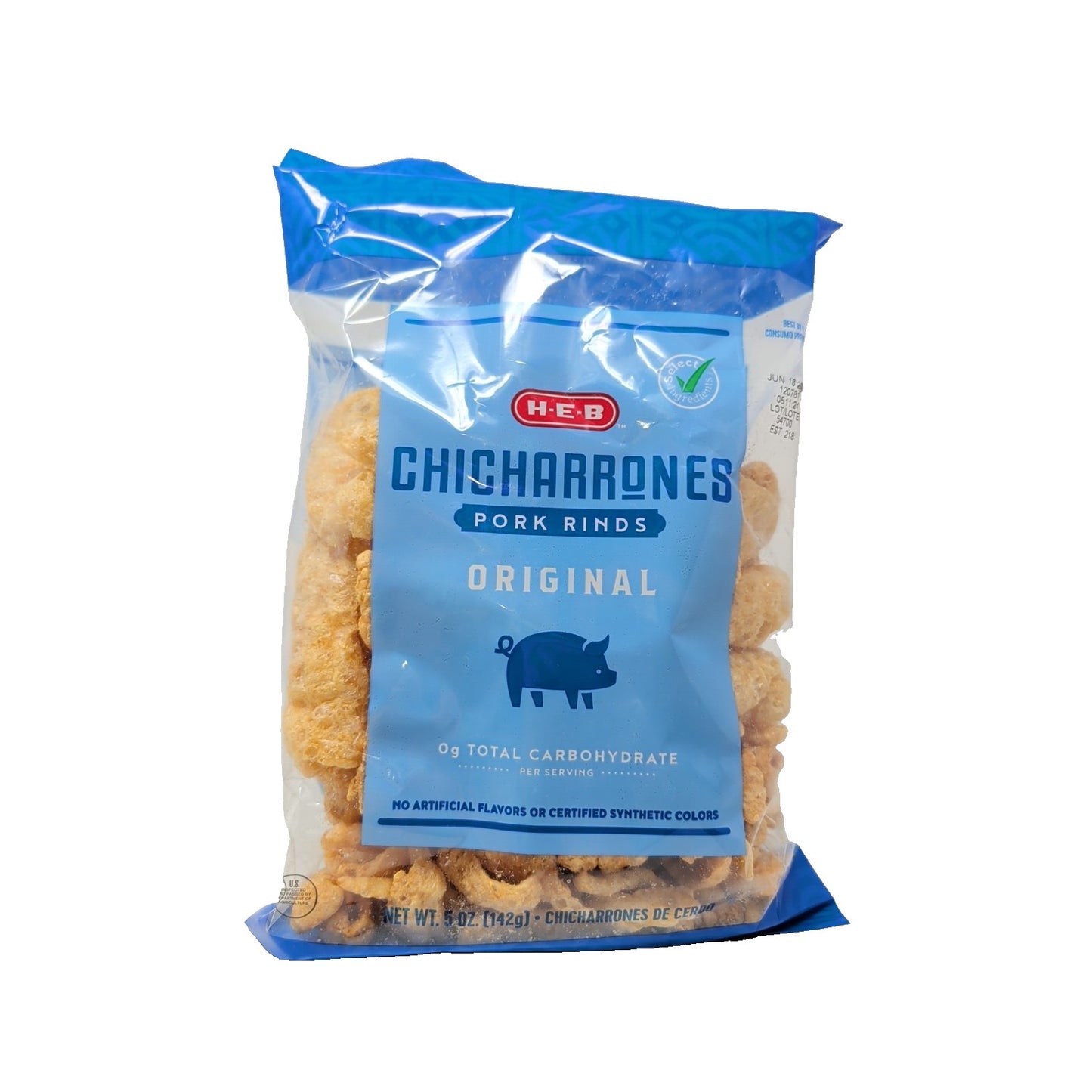 HEB Chicharrones Pork Rinds Original Flavor 5 Ounce Bag