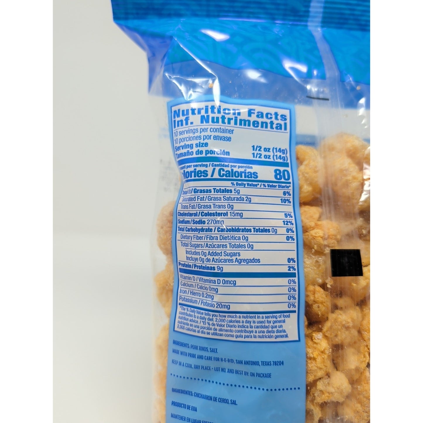 HEB Chicharrones Pork Rinds Original Flavor 5 Ounce Bag