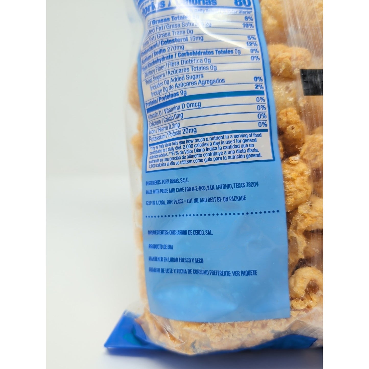 HEB Chicharrones Pork Rinds Original Flavor 5 Ounce Bag