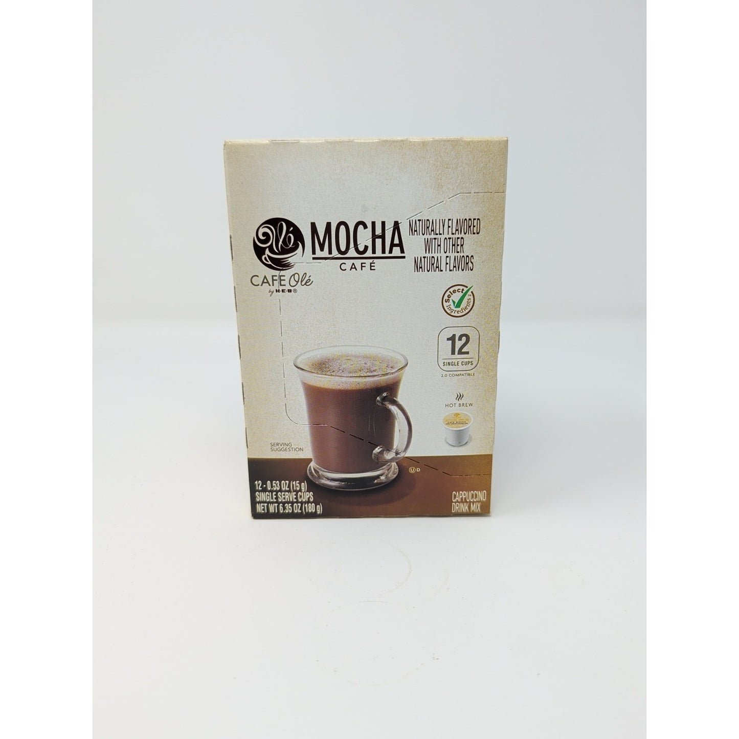 Cafe Ole By HEB Mocha Cafe Coffee Cappuccino Drink Mix K-Cups 12 Count