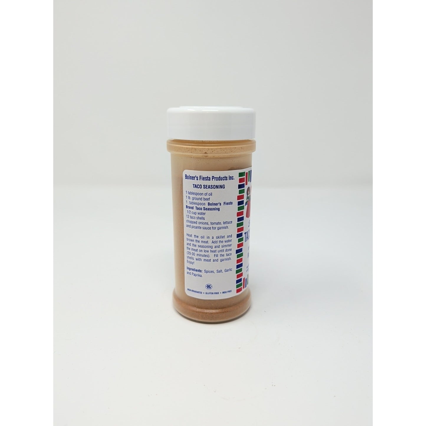 Bolner's Fiesta Extra Fancy Taco Seasoning 4.5 Ounce Plastic Shaker