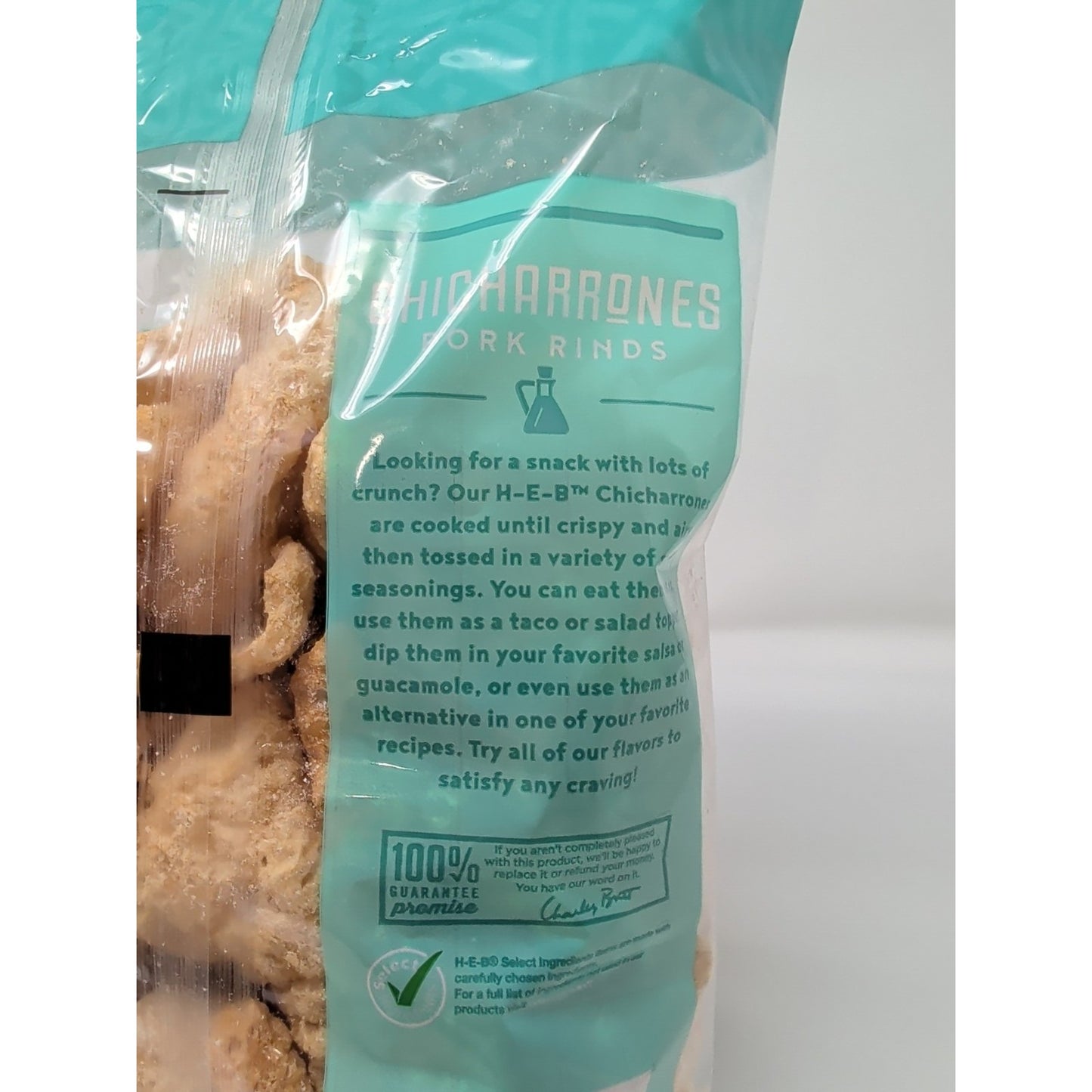 HEB Chicharrones Pork Rinds Salt & Vinegar Flavor 5 Ounce Bag