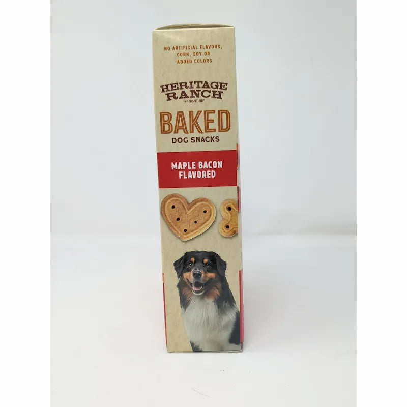 Heritage Ranch By HEB Baked Dog Snacks Maple Bacon Flavored 10.6 Ounce Box