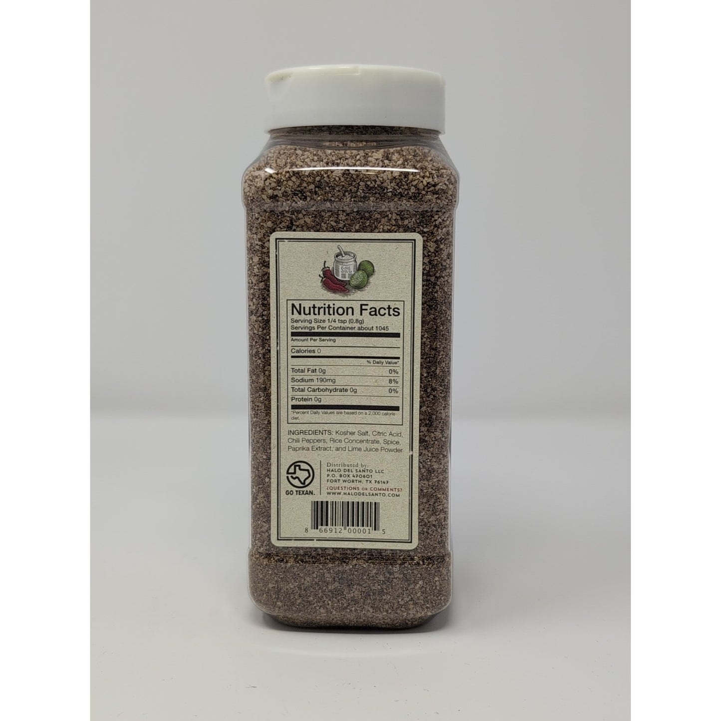 Halo Del Santo Cocktail Garnish Kosher Salt Fiery Chili Tart Citrus 29.5 Ounce