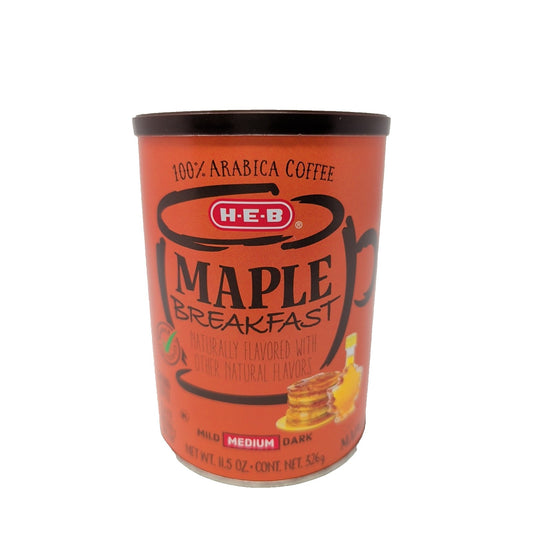 HEB Maple Breakfast Coffee 11.5 Ounce Canister