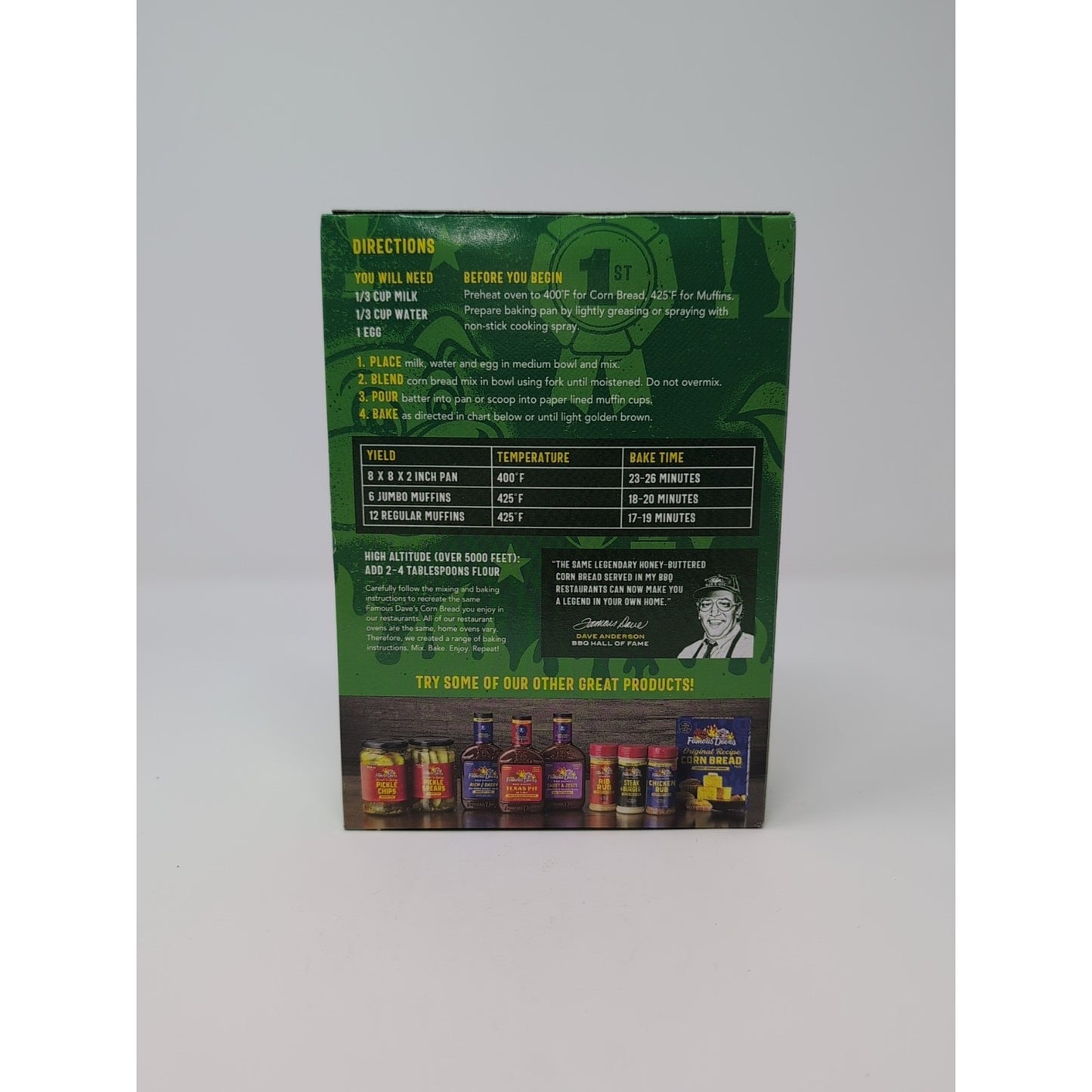 Famous Dave's Jalapeno Corn Bread Mix 15 Ounce Box