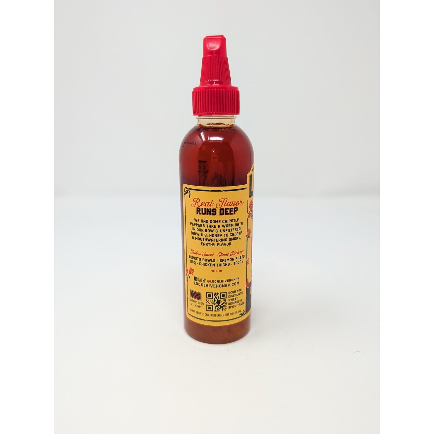 Local Hive Raw & Unfiltered Hot Honey Chipotle 9 Ounce Plastic Squeeze Bottle