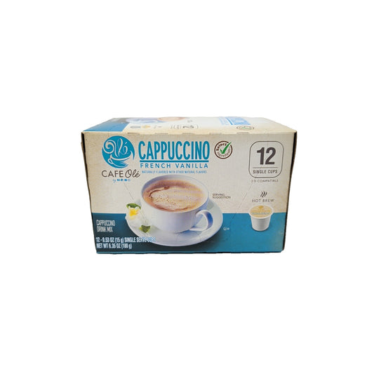 Cafe Ole By HEB French Vanilla Coffee Cappuccino Drink Mix K-Cups 12 Count
