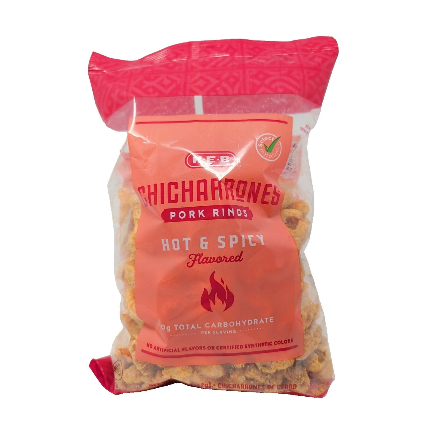 HEB Chicharrones Pork Rinds Hot & Spicy Flavor 5 Ounce Bag
