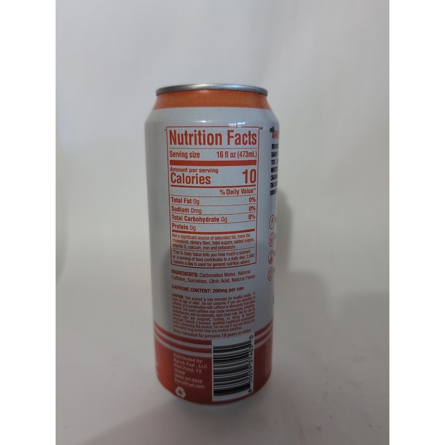 Ranch Fuel Energy Drink Orange Cream 16 Ounce Can