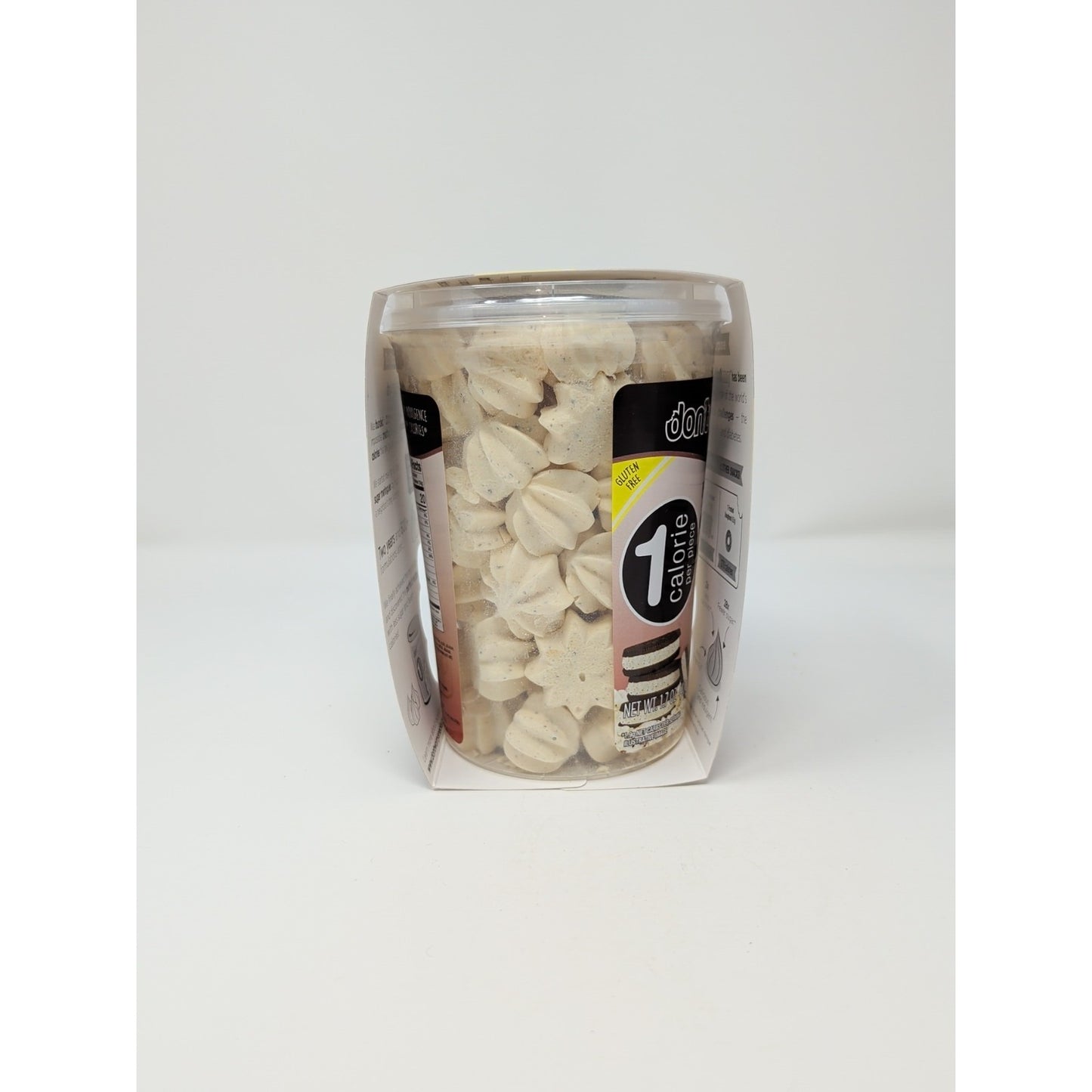 don'tworry Meringues Cookies & Cream Flavor 1.7 Ounce Plastic Container
