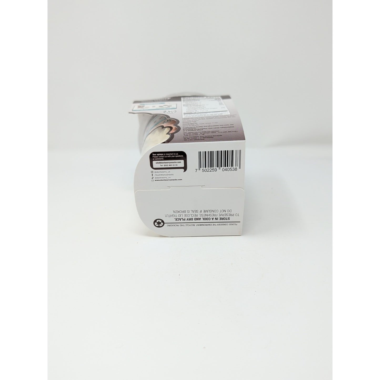 don'tworry Meringues Cookies & Cream Flavor 1.7 Ounce Plastic Container