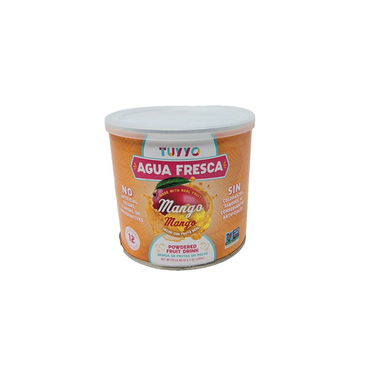 Tuyyo Agua Fresca Powder Mango Flavor 8.5 Ounce Canister