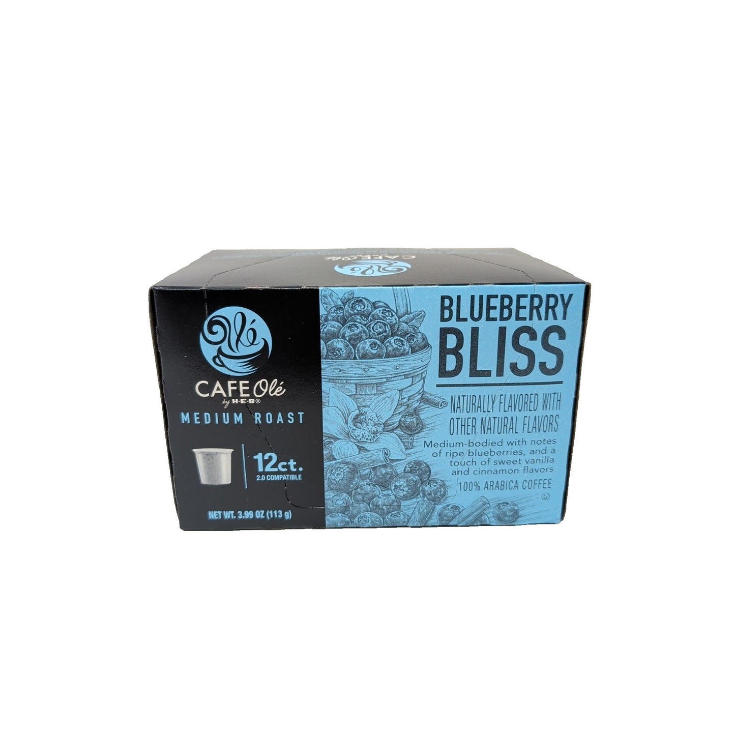 Cafe Ole HEB Blueberry Bliss Coffee K-Cups 12 Count