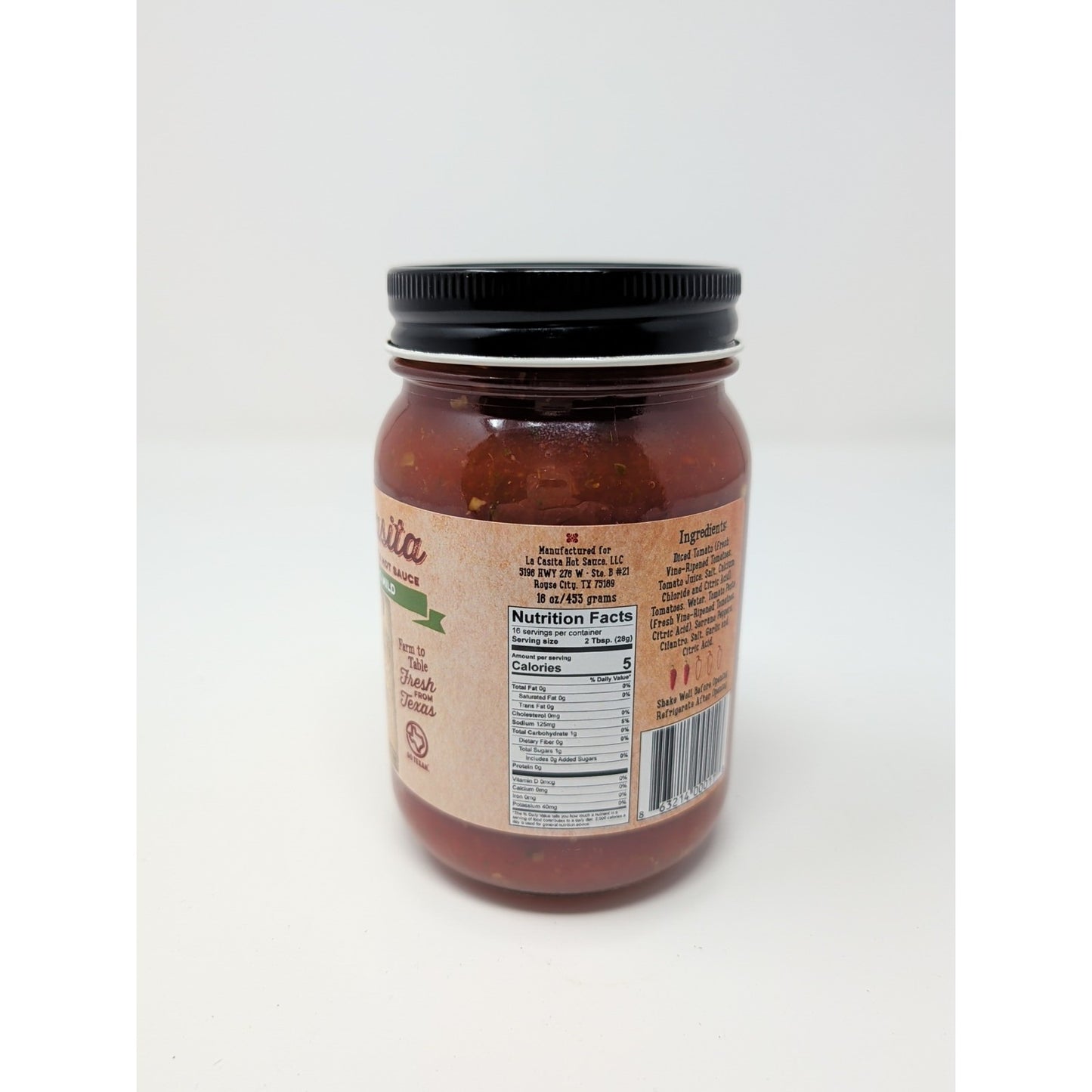 La Casita Abuela's Mild Hot Sauce Salsa 16 Ounce Glass Jar