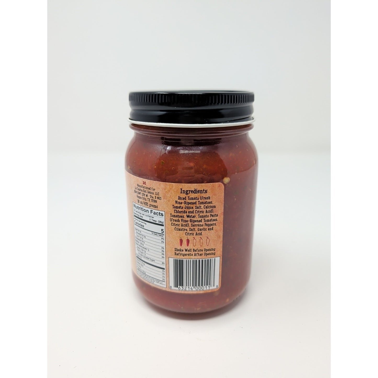 La Casita Abuela's Mild Hot Sauce Salsa 16 Ounce Glass Jar