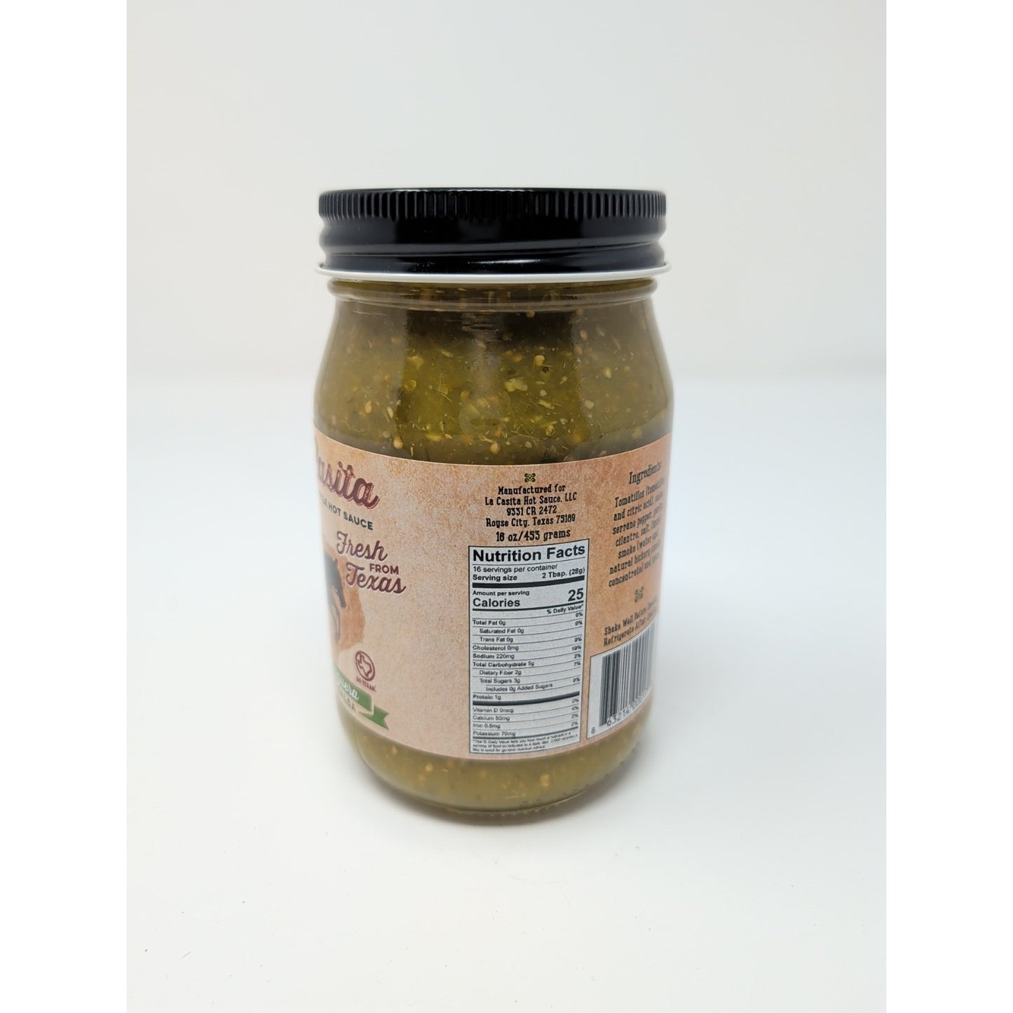 La Casita Smoky Vaquera Tomatillo Salsa Hot Sauce 16 Ounce Glass Jar