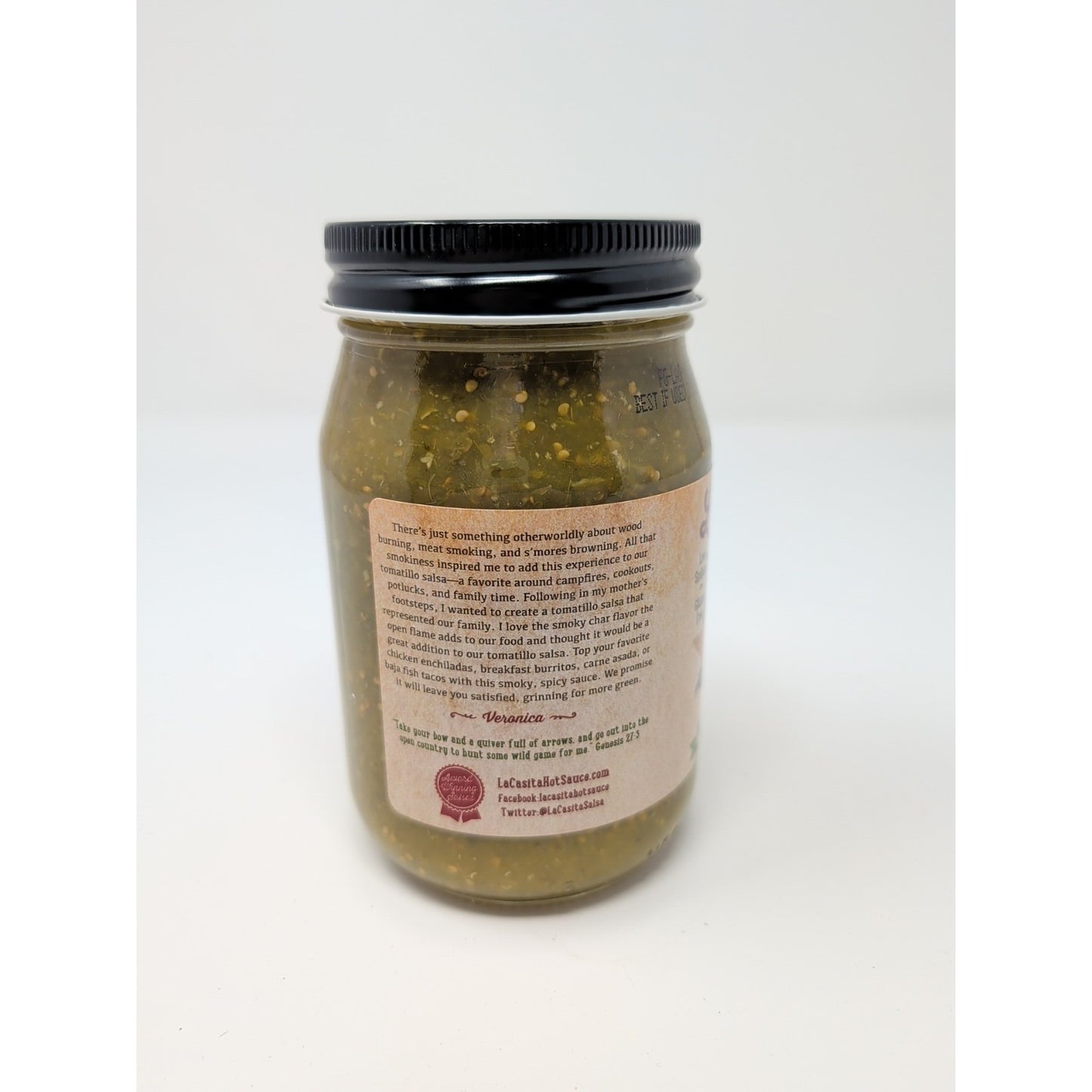 La Casita Smoky Vaquera Tomatillo Salsa Hot Sauce 16 Ounce Glass Jar