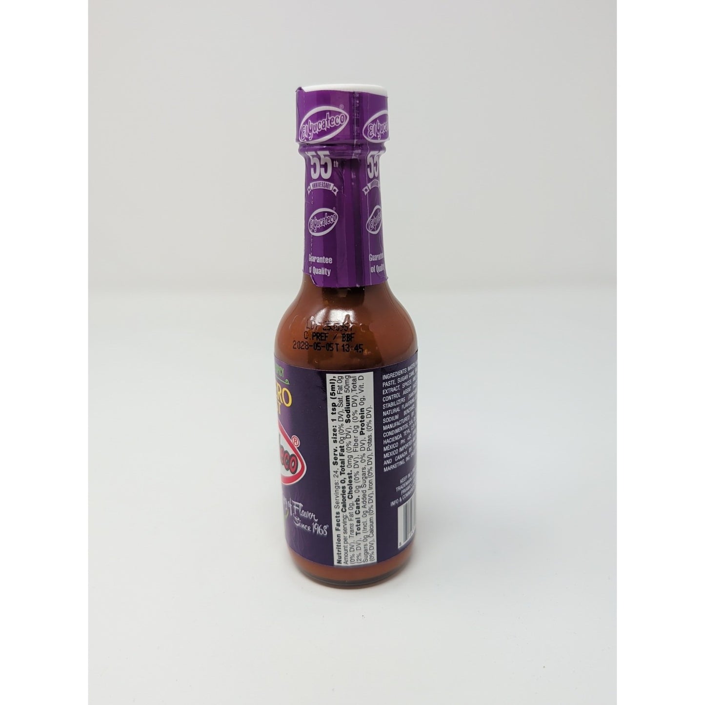 El Yucateco Habanero & Ghost Pepper Hot Sauce 4 Ounce Glass Bottle