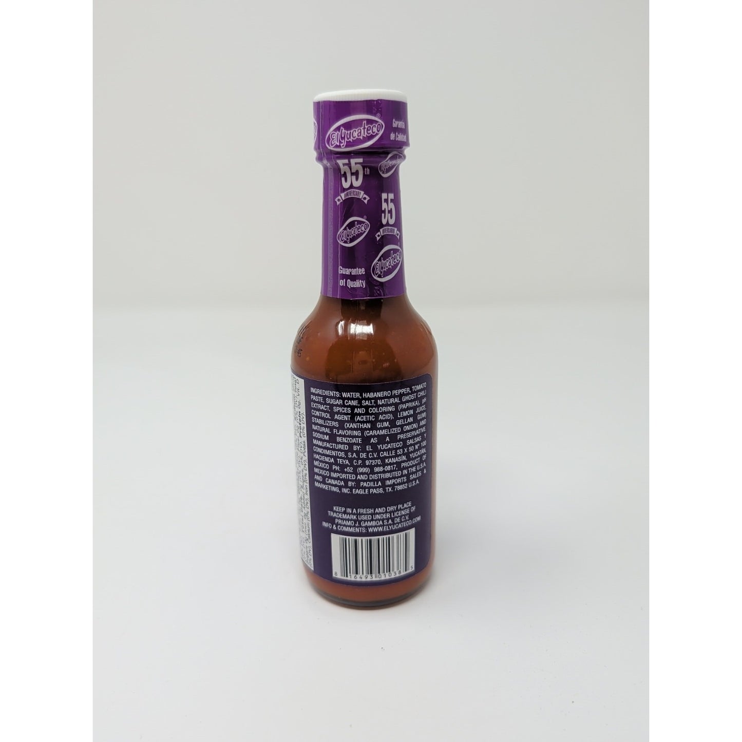 El Yucateco Habanero & Ghost Pepper Hot Sauce 4 Ounce Glass Bottle