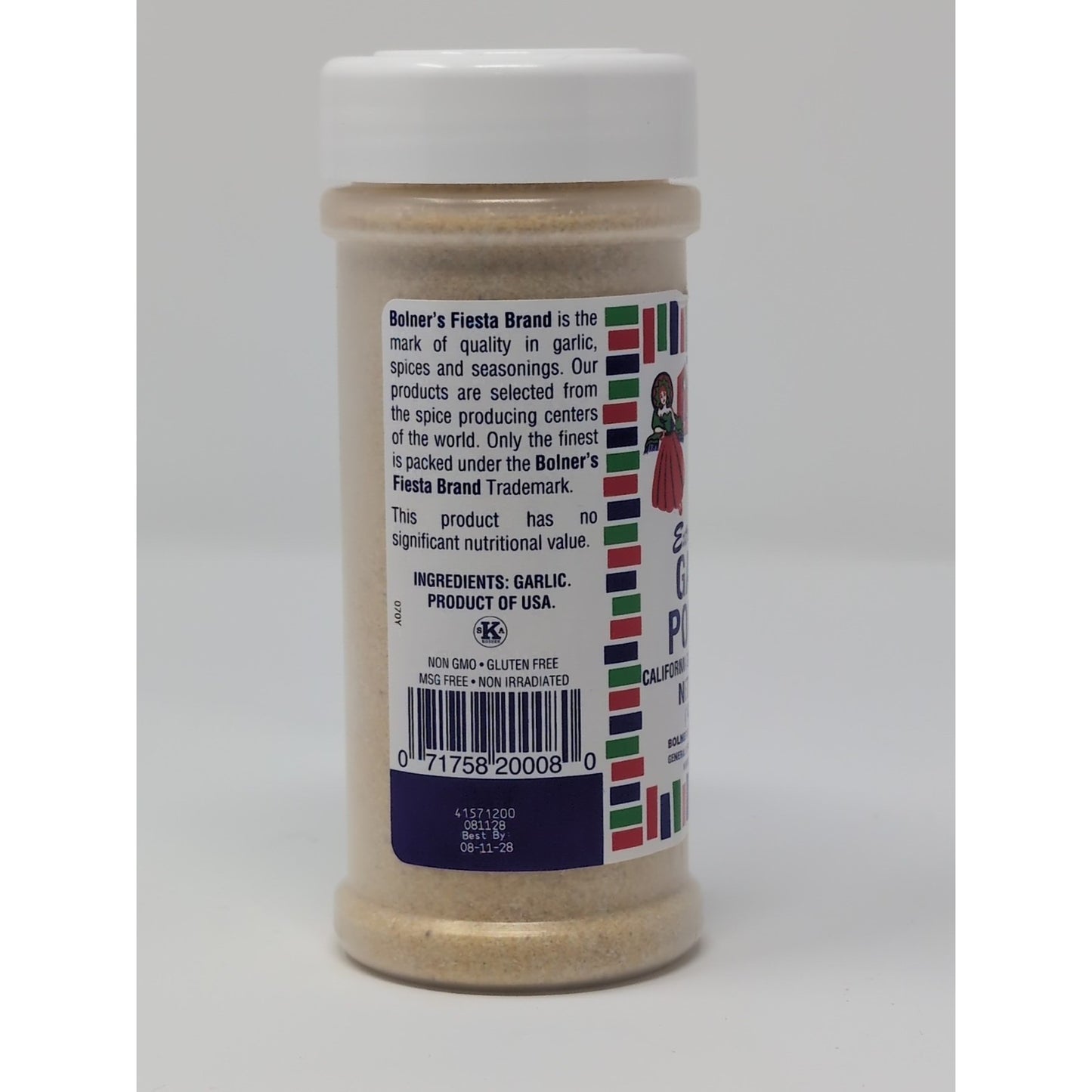 Bolner's Fiesta Extra Fancy Garlic Powder 5 Ounce Plastic Shaker
