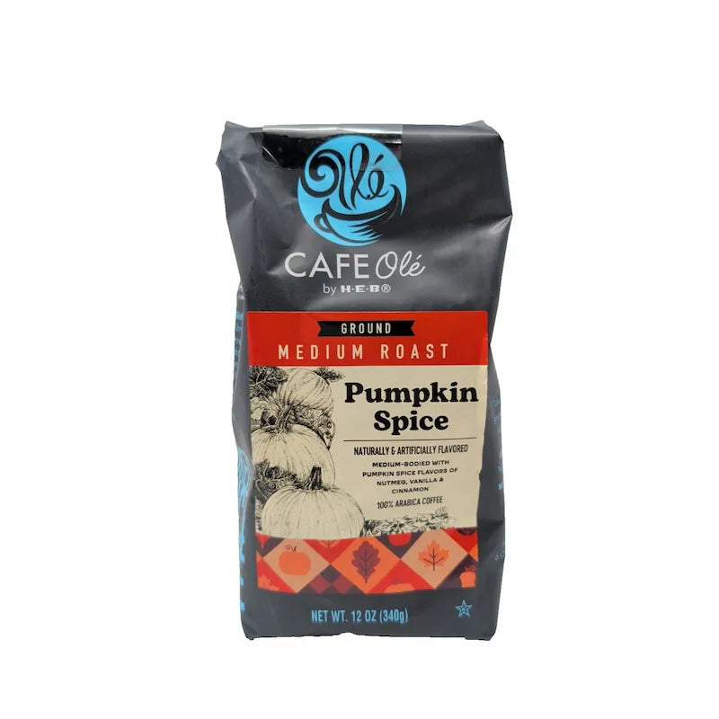 Cafe Ole By HEB Pumpkin Spice Ground Coffee 12 Ounce Bag