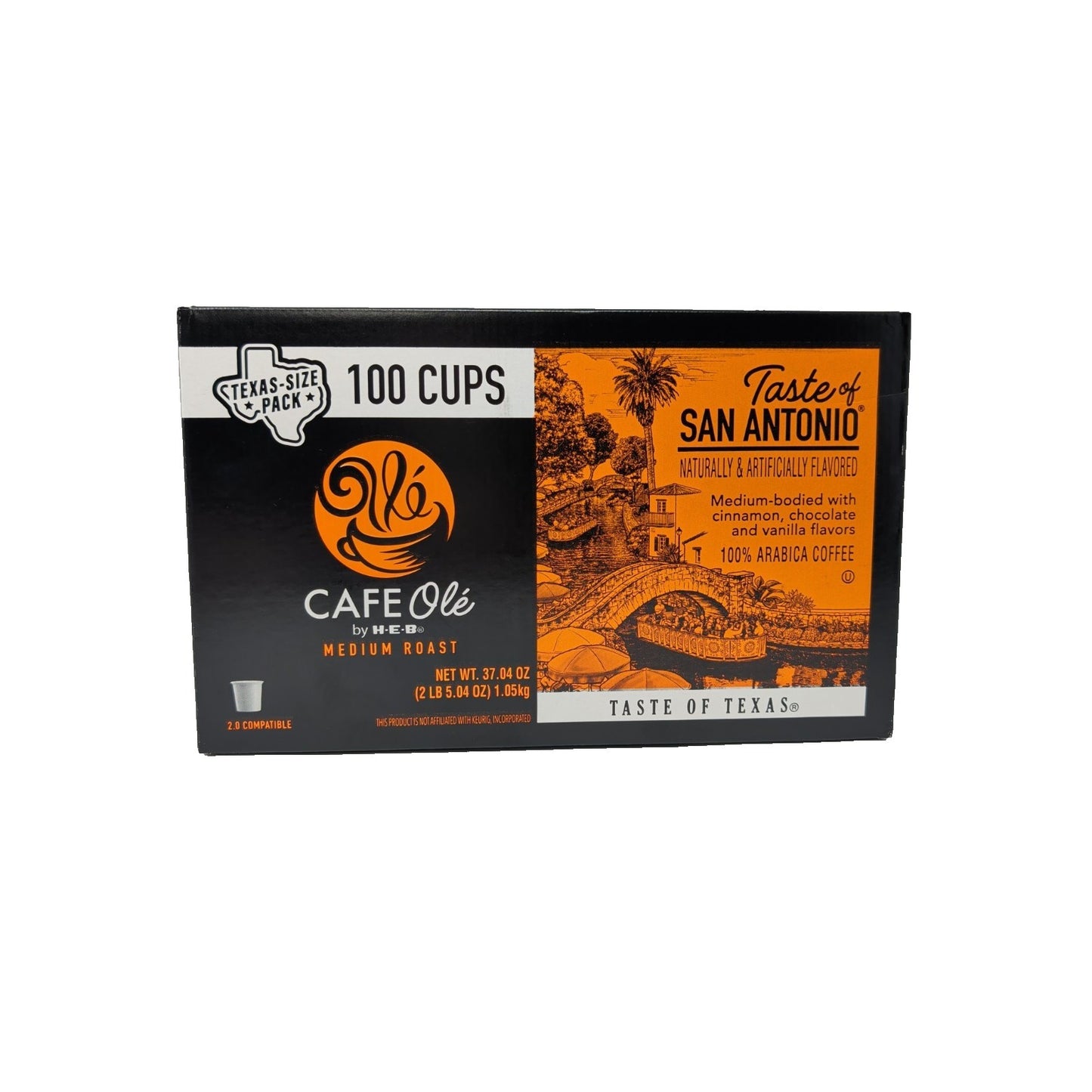 Cafe Ole by HEB Taste Of San Antonio Coffee 100 Count K-Cups Box