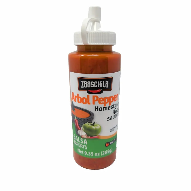 Front view of Zaaschila Arbol Pepper bottle on white background