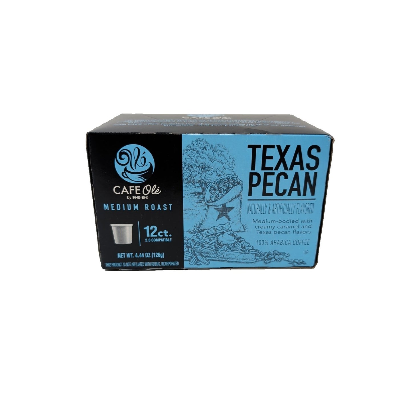 Cafe Ole HEB Texas Pecan Coffee K-Cups 12 Count Box