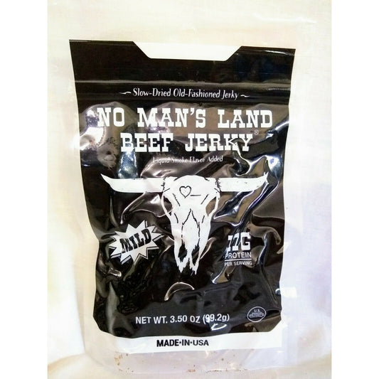 No Man's Land Beef Jerky MILD 3 Ounce Package