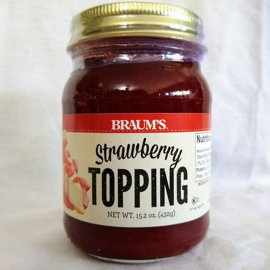 Braum's Strawberry Topping 15.2 oz. Glass Jar