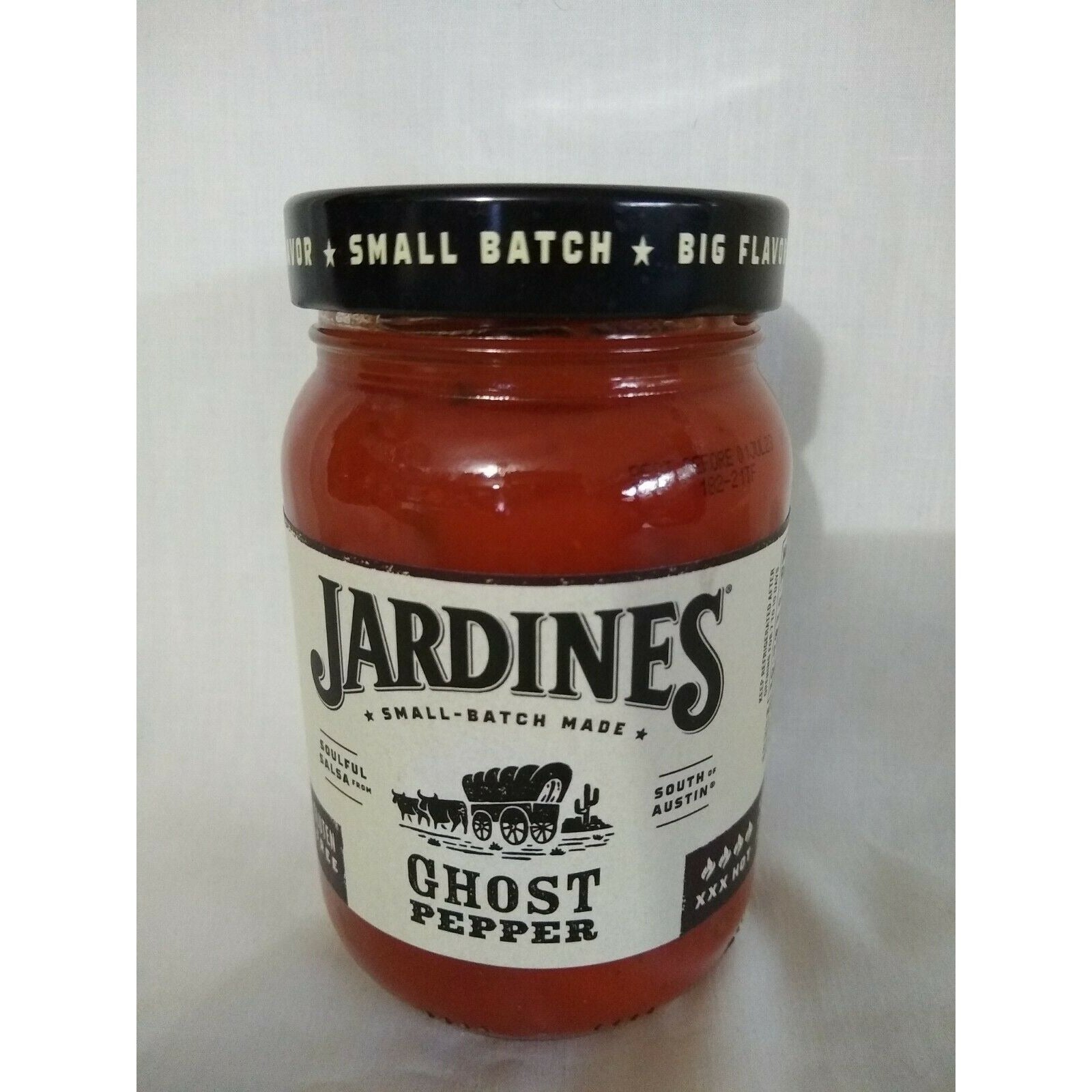 Jardines Ghost Pepper Salsa 16 Oz Glass Jar Texan Spice