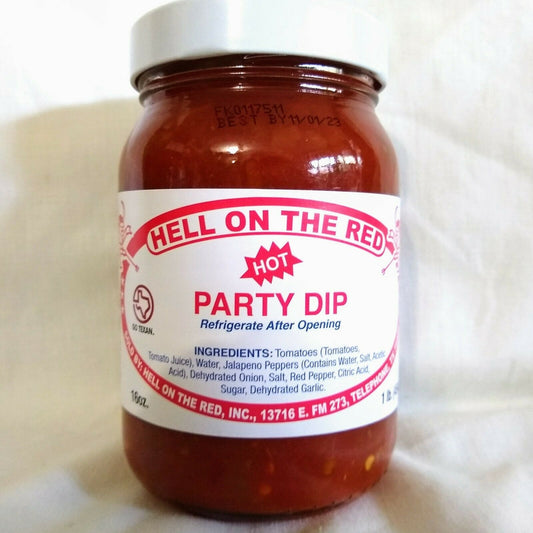 Hell On The Red Hot Party Dip Salsa 16 Oz Glass Jar