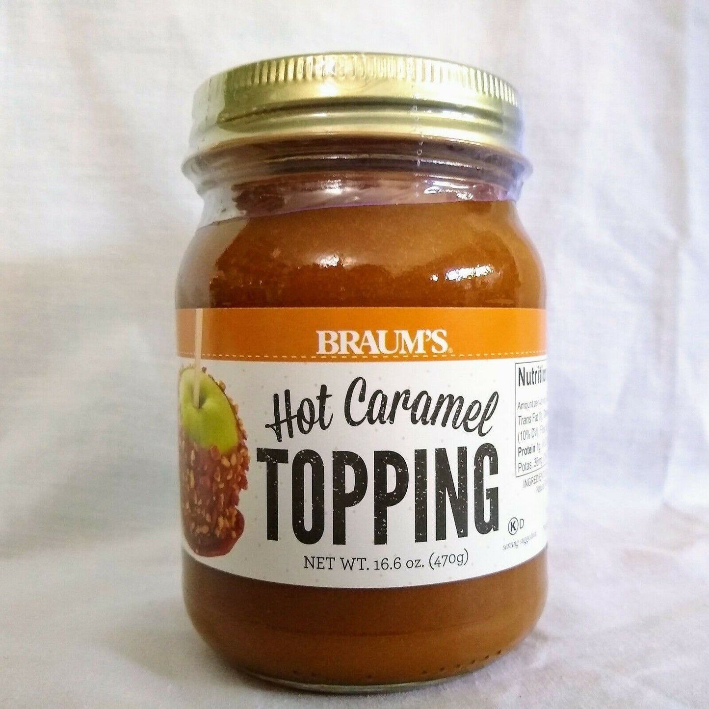 Braum's Hot Caramel Topping 16.6 Ounce Glass Jar