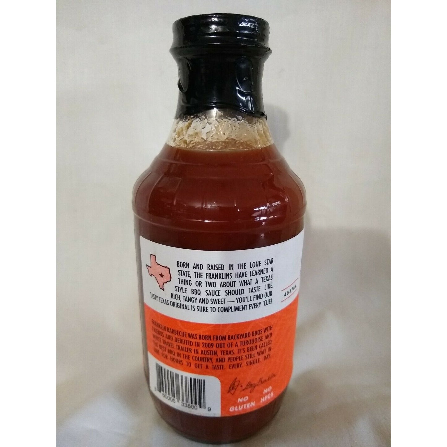 Franklin Barbecue Original Texas BBQ Sauce 18 Oz Glass Bottle