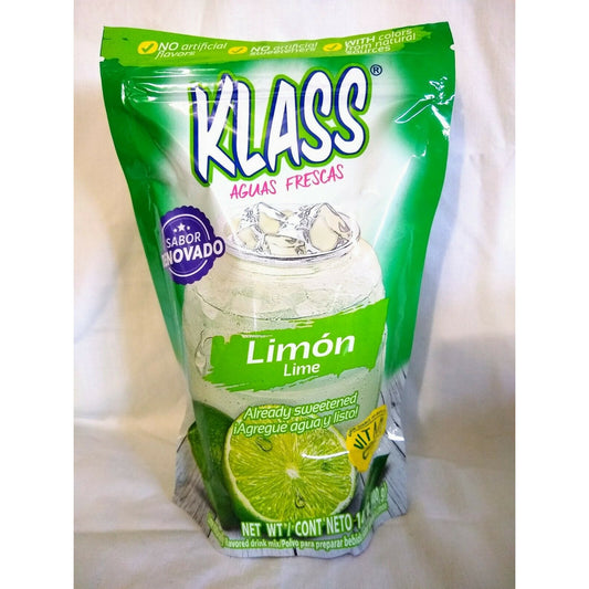 Klass Lime (Limón) Powdered Drink Mix 14.1 Oz Package