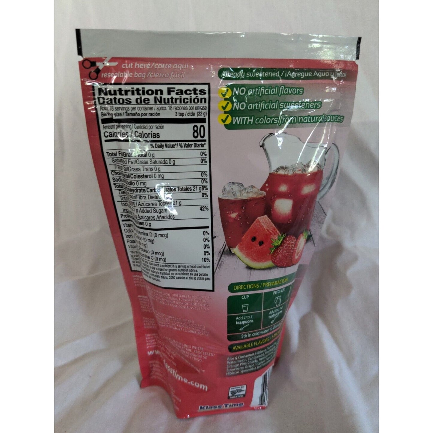 Klass Aguas Frescas Fresandia (Strawberry Watermelon) Powder 14.1 Ounce Bag