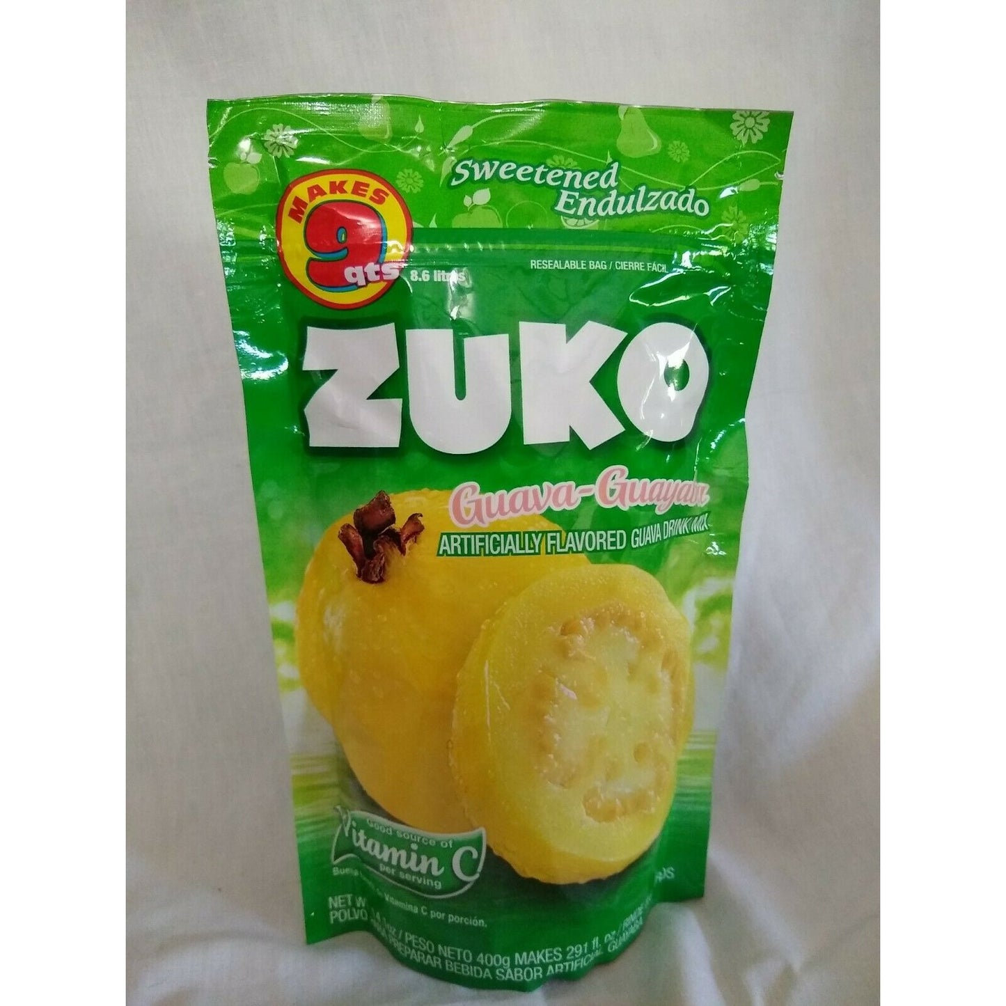 Zuko Aguas Frescas Guava (Guayaba) Powdered Drink Mix 14.1 Ounce Package