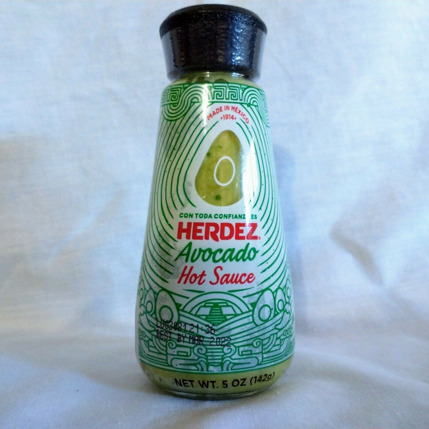 Herdez Avocado Hot Sauce 5 Oz. Glass Bottle