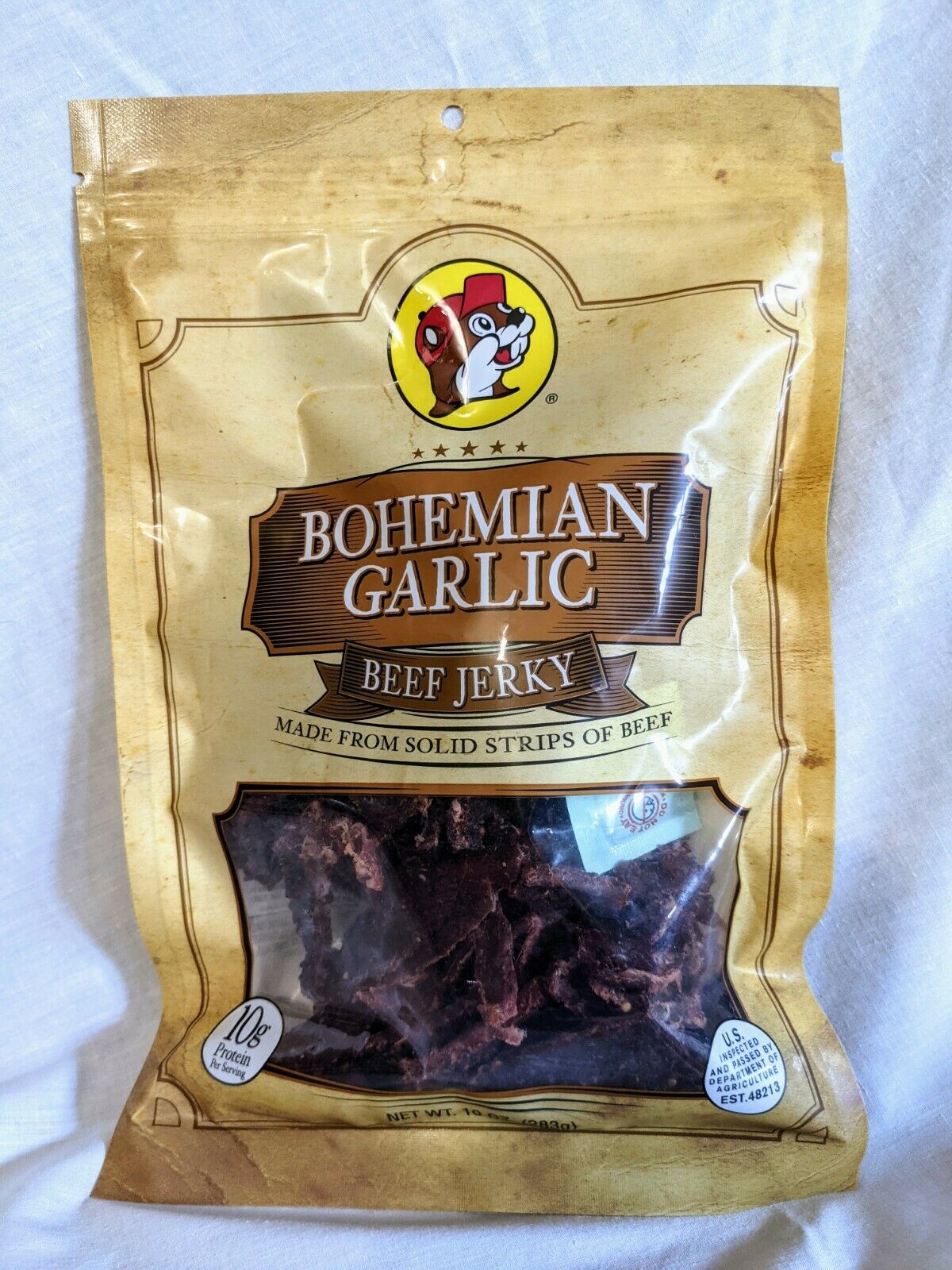 Buc-ee's Hill Country Brand Bohemian Recipe Garlic Beef Jerky 10 Ounce Bag