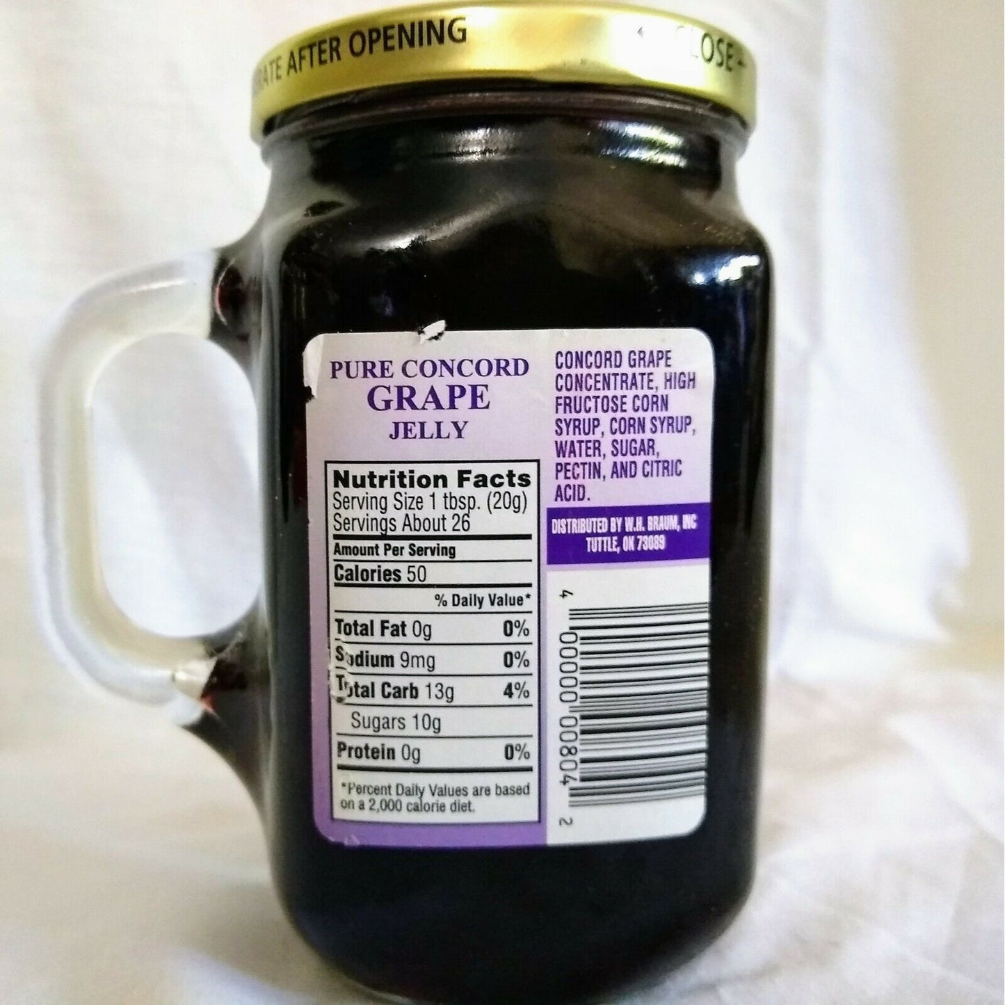 Braum's Grape Jelly 18 Ounce Glass Jar