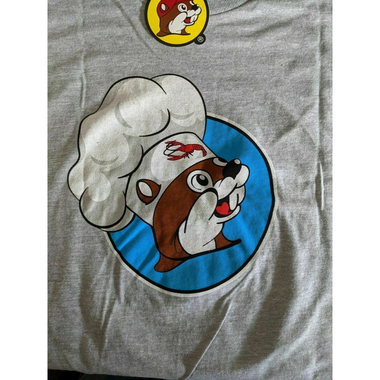 Buc-ee's Never Eat Bayou Self Gray Short Sleeve T-Shirt Sizes S-3XL
